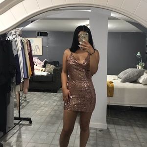 pink sequin dress